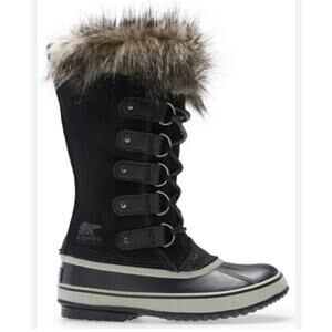 Sorel Woman’s Joan of‎ Arctic Faux Fur  Waterproof Suede Snow Boot Black Size 9